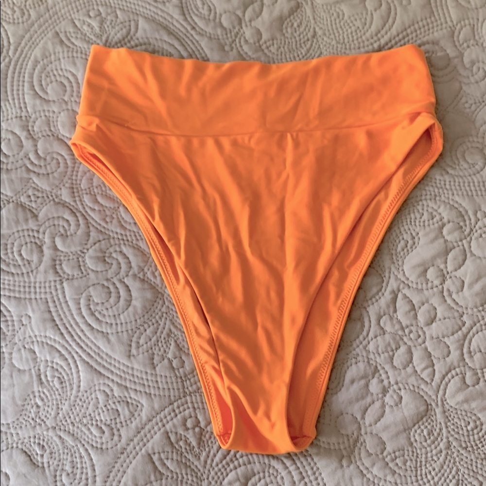 Aerie High-Waisted Orange Bikini Bottom, Small